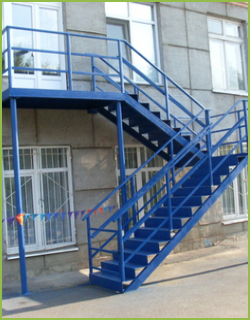 Маршевая лестница металлическая ЛМП-02