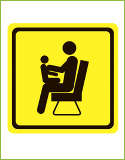 Знак «Место для инвалидов, пожилых и людей с детьми» наклейка
