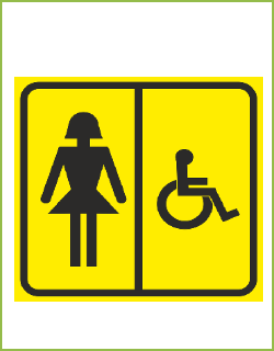 Знак «Туалет для инвалидов (Ж)» наклейка